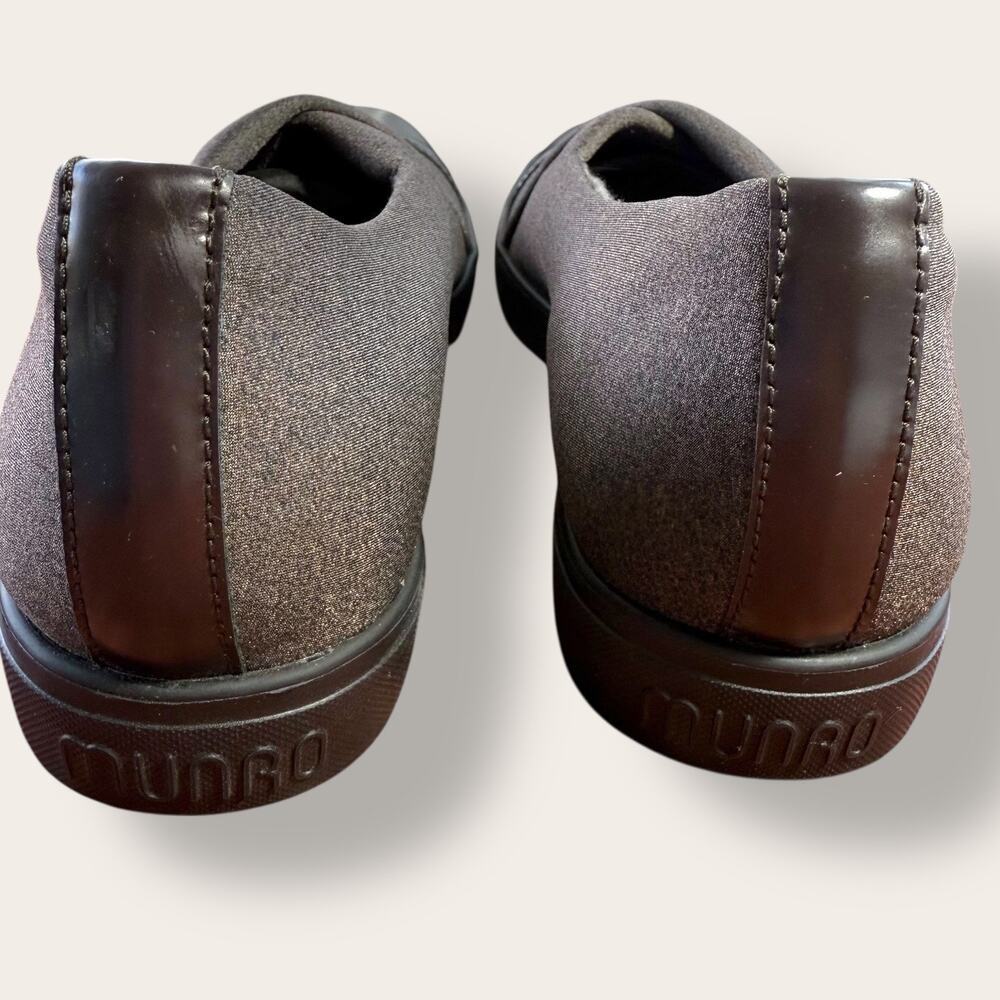 Munro Womens 8N Fabric Leather Loafer Comfort Shoes Casual Brown Stretch Slip On - Picture 5 of 11
